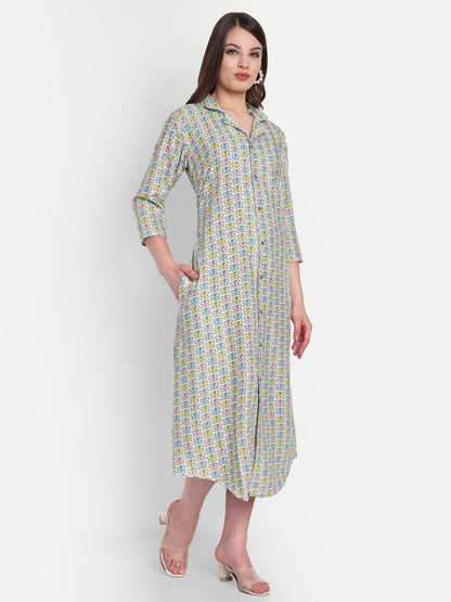 Women Ethnic Kurti – Long Kurti for Festive & Casual Wear mint