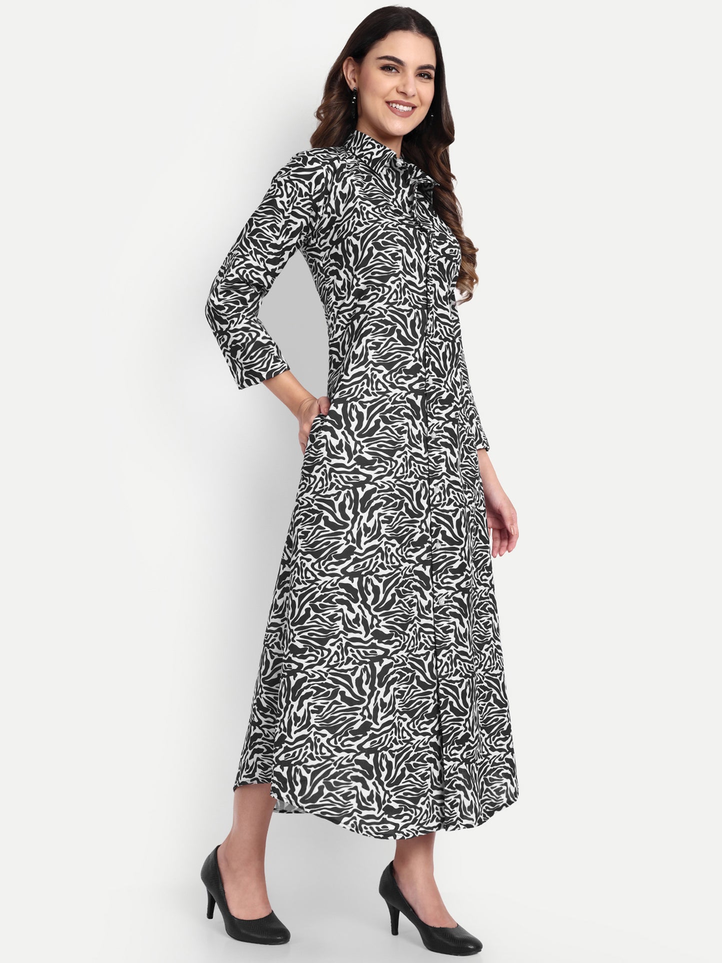 Women Ethnic Kurti – Long Kurti for Festive & Casual Wear black