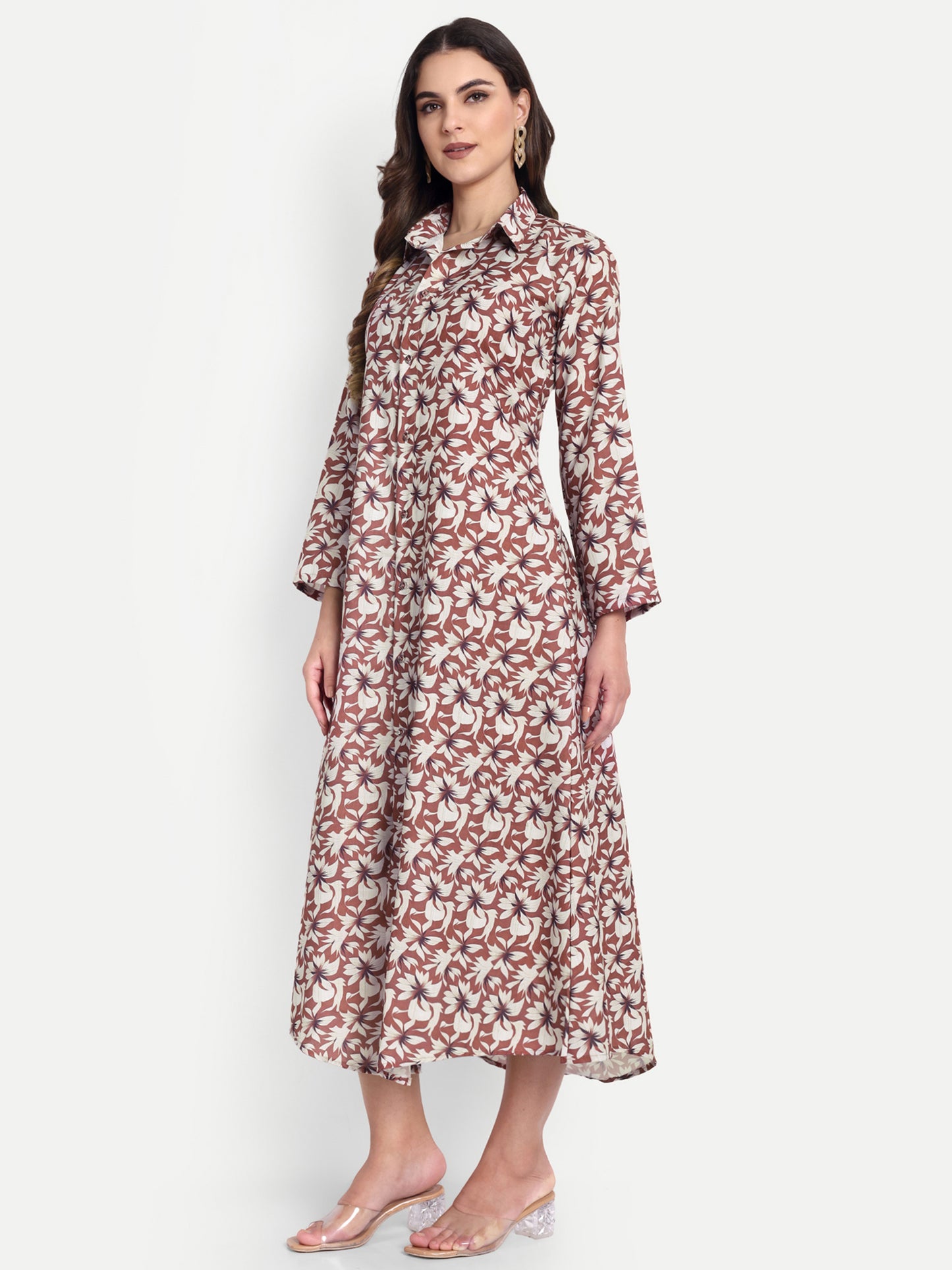 Women Ethnic Kurti – Long Kurti for Festive & Casual Wear muted rust