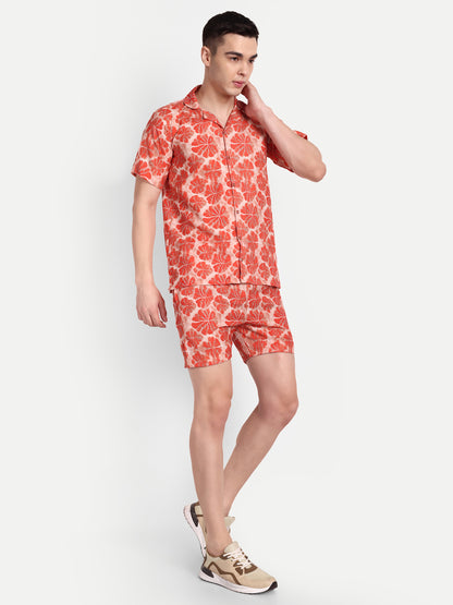 Men’s Co-Ord Set – Trendy T-Shirt & Bottom Wear Combo rust