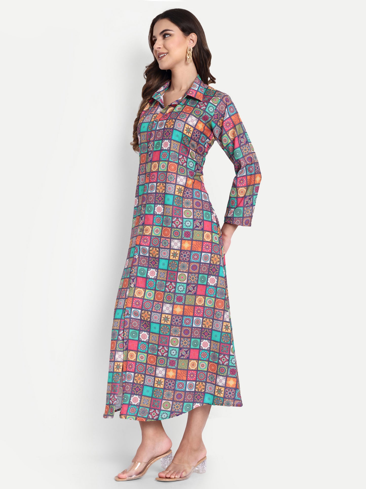 Women Ethnic Kurti – Long Kurti for Festive & Casual Wear multicolor