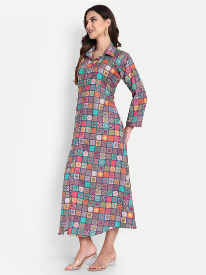 Women Ethnic Kurti – Long Kurti for Festive & Casual Wear multicolor