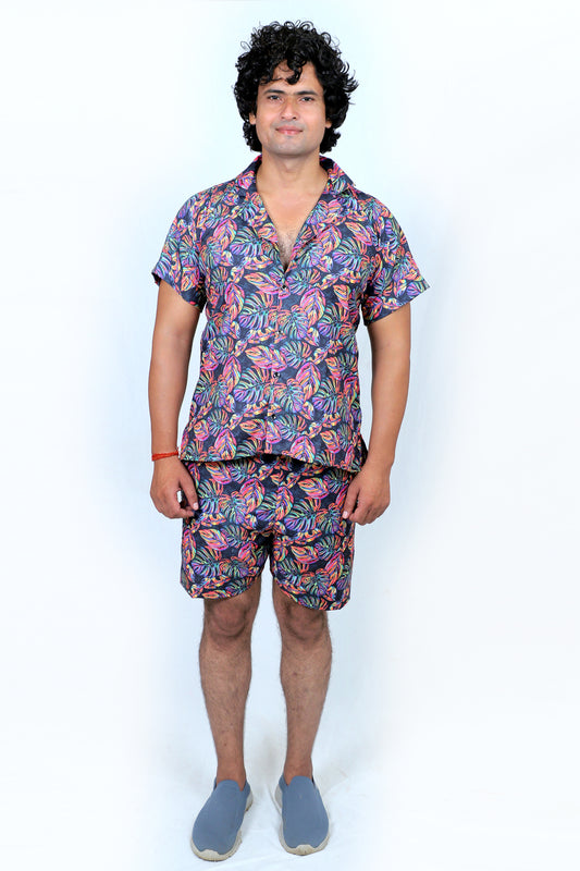 Men’s Co-Ord Set – Trendy T-Shirt & Bottom Wear Combo dark navy