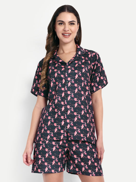 Women Casual Cord Set – Comfortable Summer Co-Ord Outfit vibrant pink and floral print