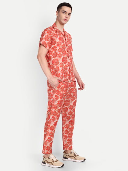 Men’s Co-Ord Set – Trendy T-Shirt & Bottom Wear Combo rust