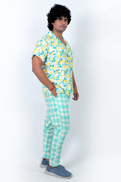 Men’s Co-Ord Set – Trendy T-Shirt & Bottom Wear Combo teal