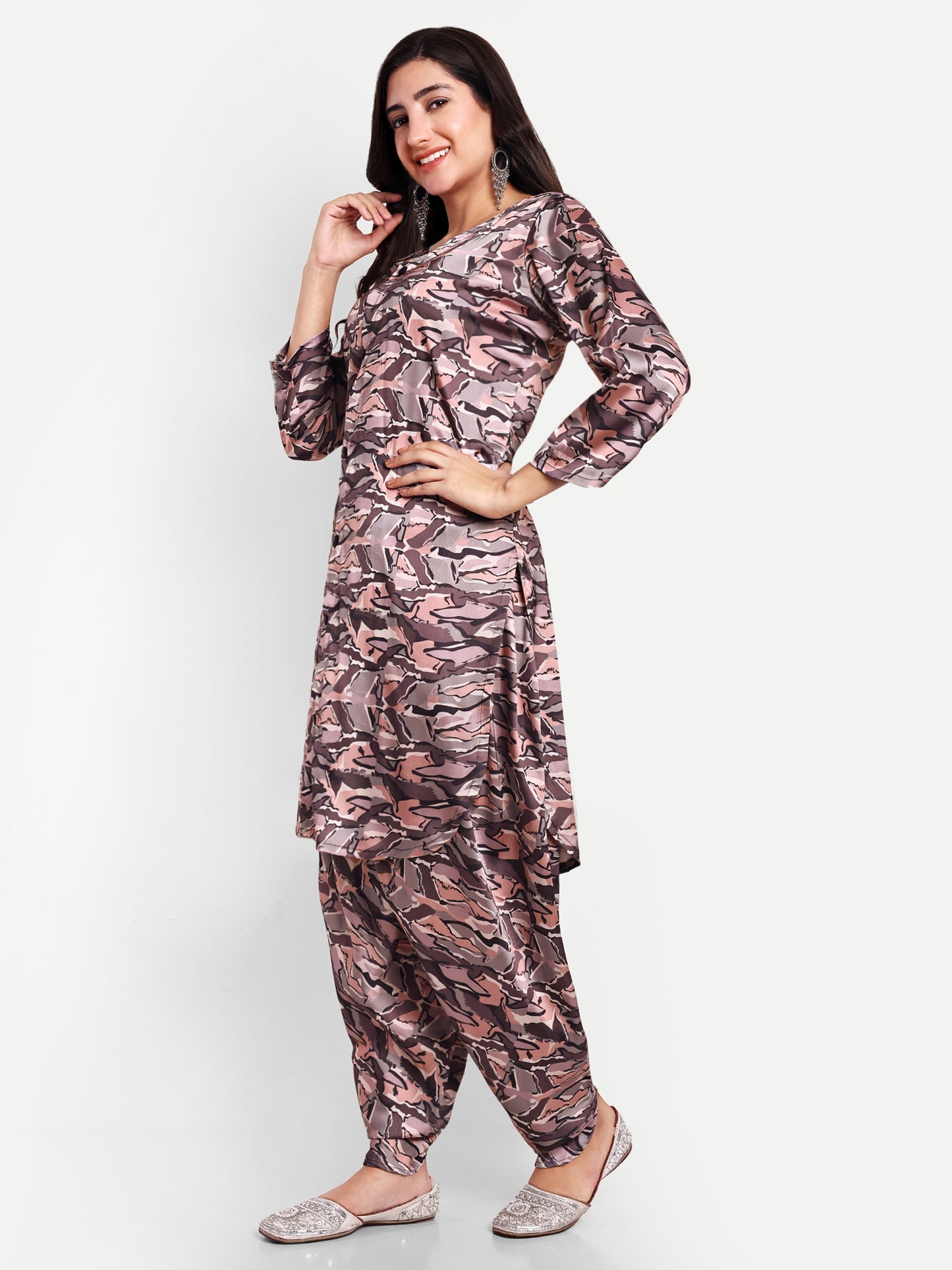 Elegant Women Co-ord Set – Stylish Matching Top & Bottom Outfit for Casual & Party Wear deep brown