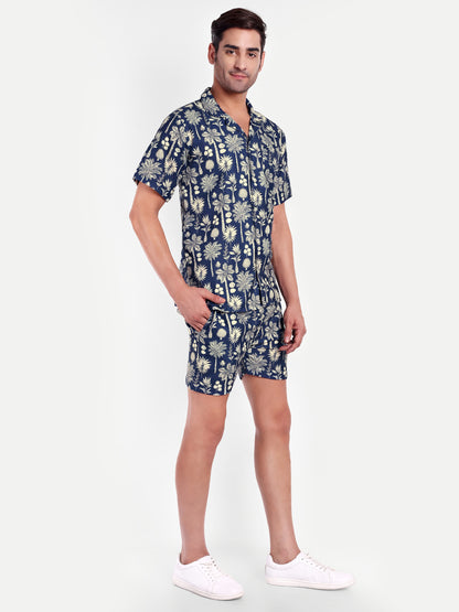Men’s Co-Ord Set – Trendy T-Shirt & Bottom Wear Combo navy  blue