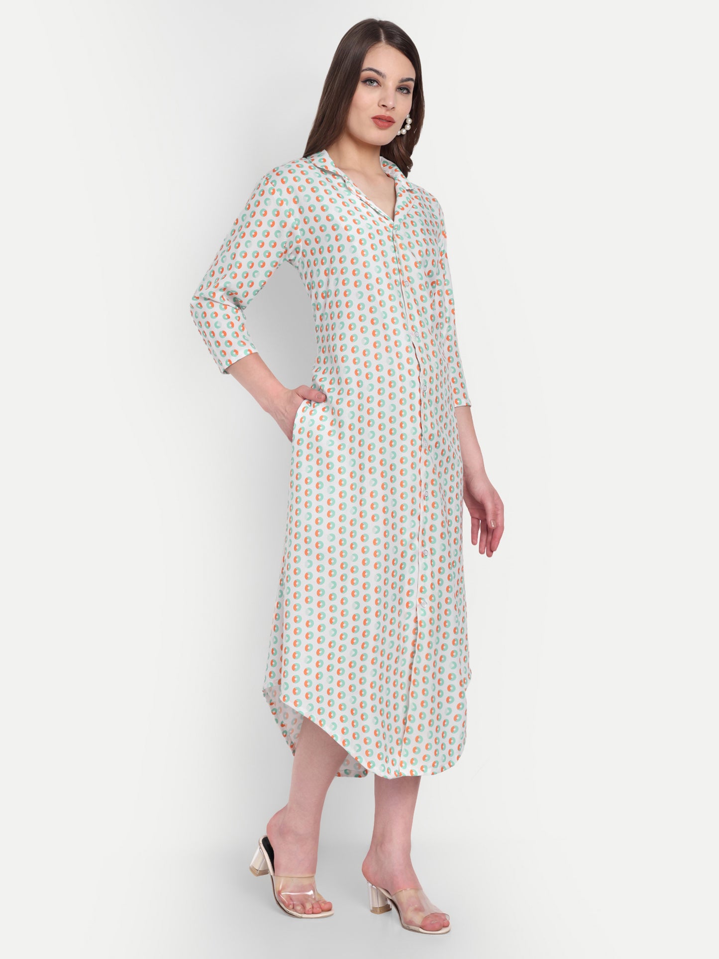 Women Ethnic Kurti – Long Kurti for Festive & Casual Wear white