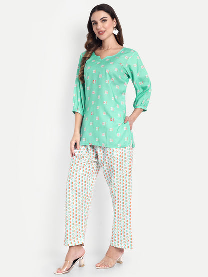 Elegant Women Co-ord Set – Stylish Matching Top & Bottom Outfit for Casual & Party Wear blue