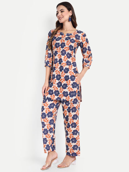 Elegant Women Co-ord Set – Stylish Matching Top & Bottom Outfit for Casual & Party Wear multicolor