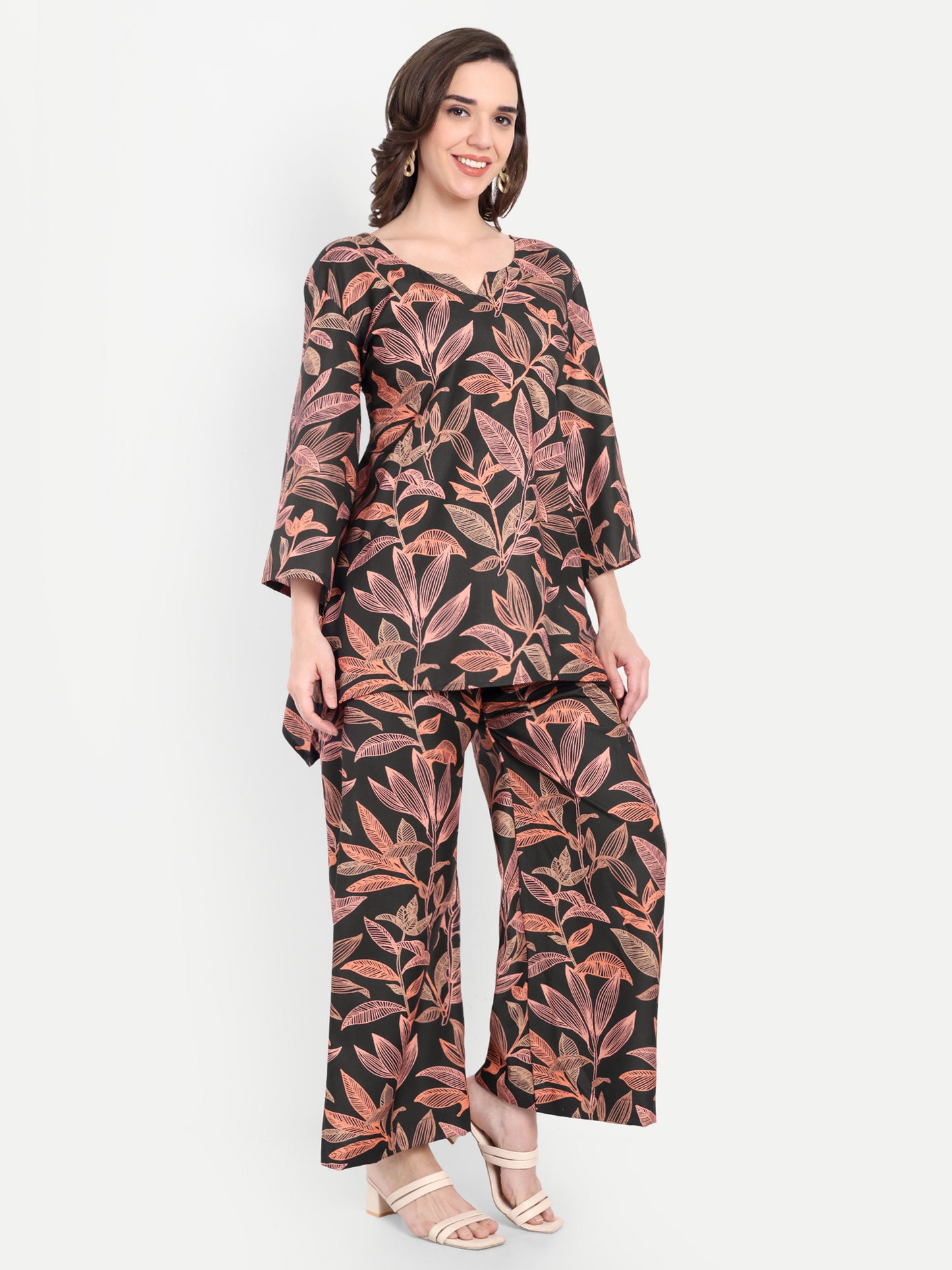 Elegant Women Co-ord Set – Stylish Matching Top & Bottom Outfit for Casual & Party Wear multicolor