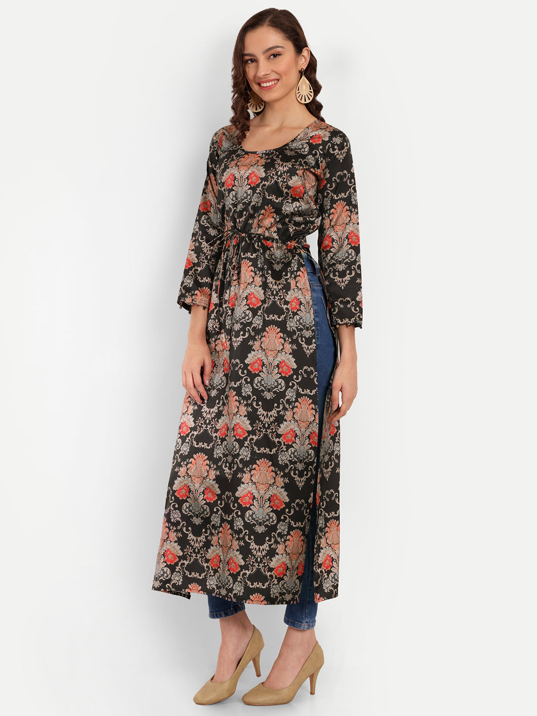 Elegant Women Ethnic Motifs Embroidered Silk Sequinned Kurta with Skirt Set – Festive & Wedding Wear  elegant black