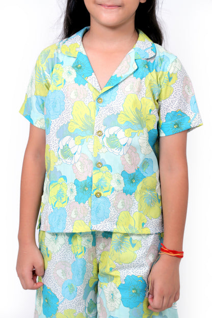 Kids Girls Cord Set – Comfortable & Stylish Matching Outfit white  blue