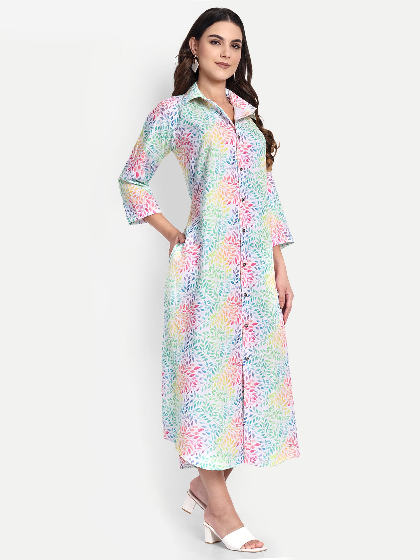 Women Ethnic Kurti – Long Kurti for Festive & Casual Wear white