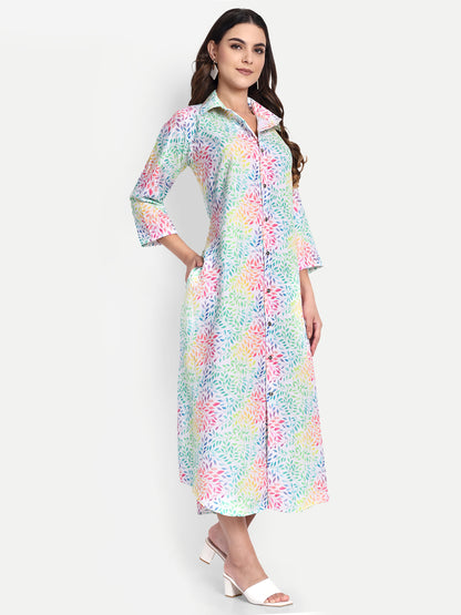 Women Ethnic Kurti – Long Kurti for Festive & Casual Wear white