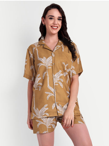 Women Casual Cord Set – Comfortable Summer Co-Ord Outfit brown