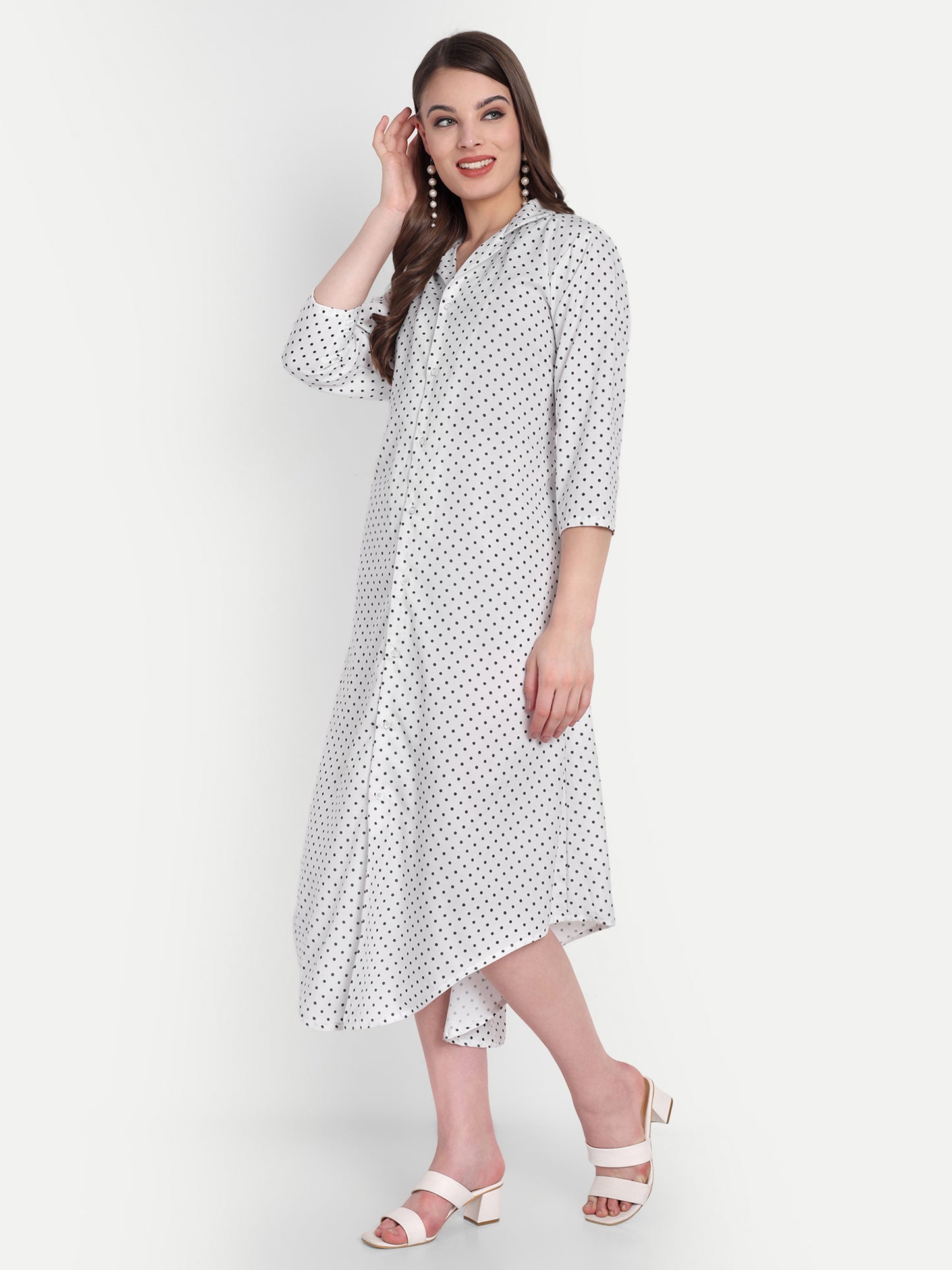 Women Ethnic Kurti – Long Kurti for Festive & Casual Wear white