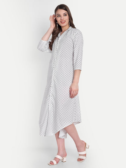 Women Ethnic Kurti – Long Kurti for Festive & Casual Wear white