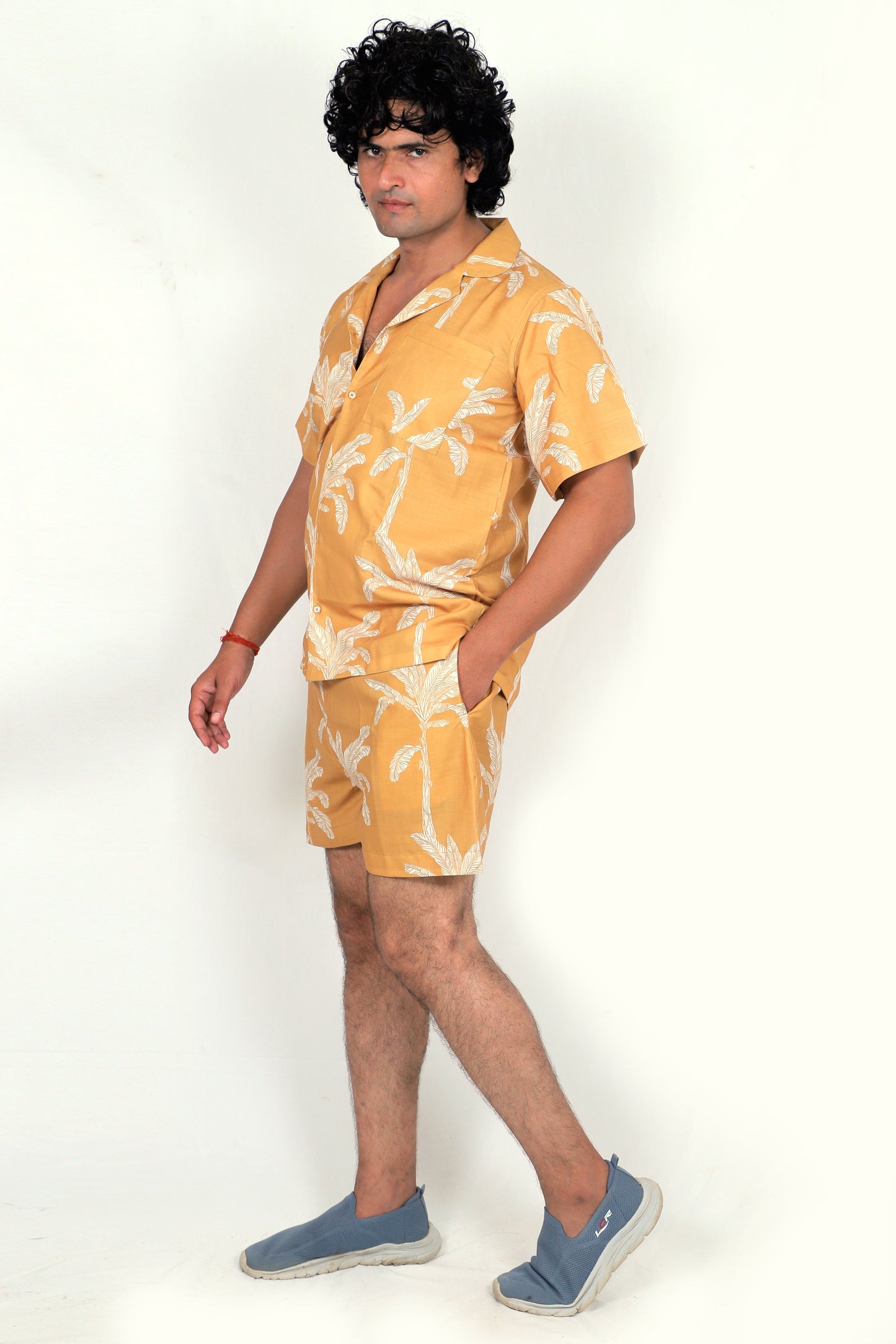 Men’s Co-Ord Set – Trendy T-Shirt & Bottom Wear Combo mustard yellow