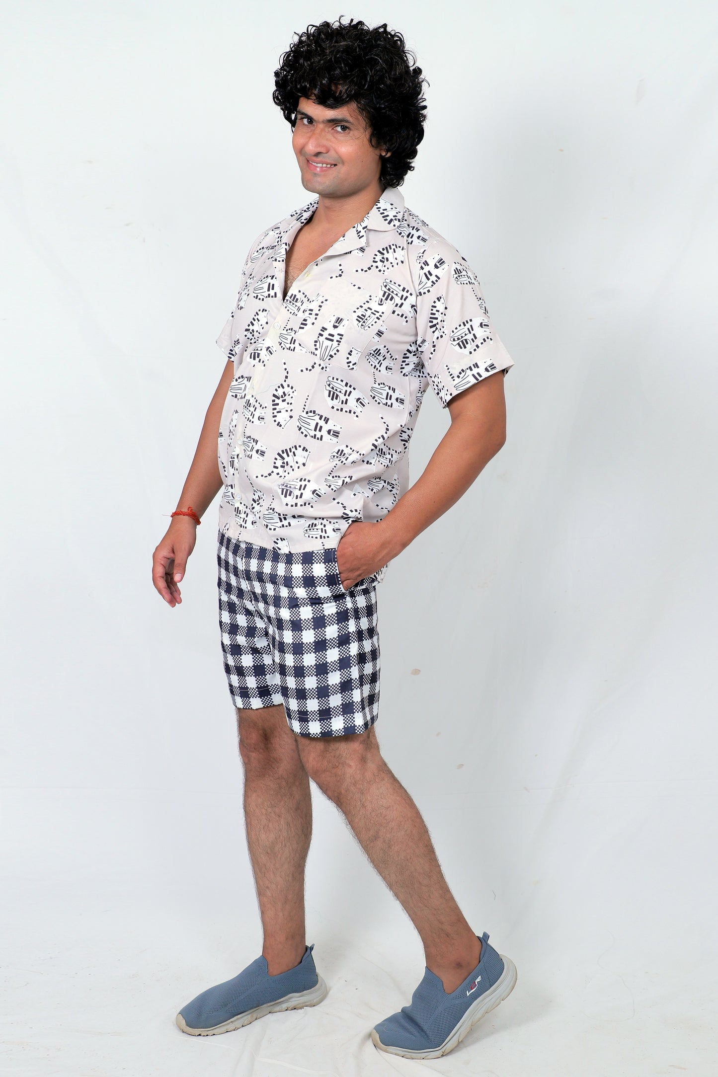 Men’s Co-Ord Set – Trendy T-Shirt & Bottom Wear Combo light grrey