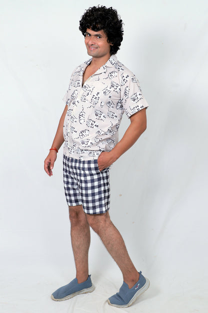 Men’s Co-Ord Set – Trendy T-Shirt & Bottom Wear Combo light grrey
