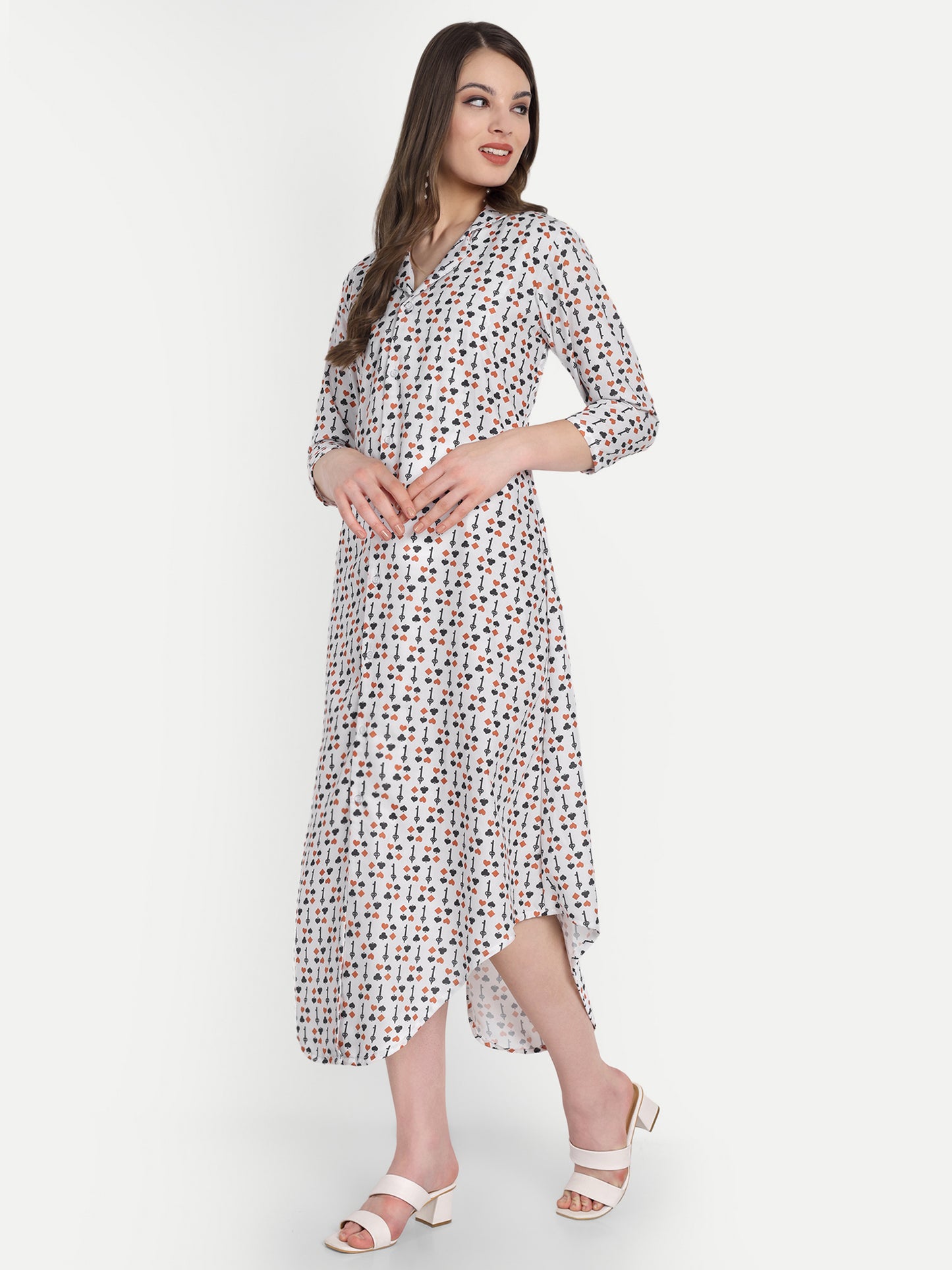 Women Ethnic Kurti – Long Kurti for Festive & Casual Wear white
