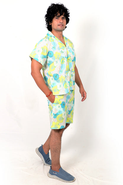 Men’s Co-Ord Set – Trendy T-Shirt & Bottom Wear Combo light mint green