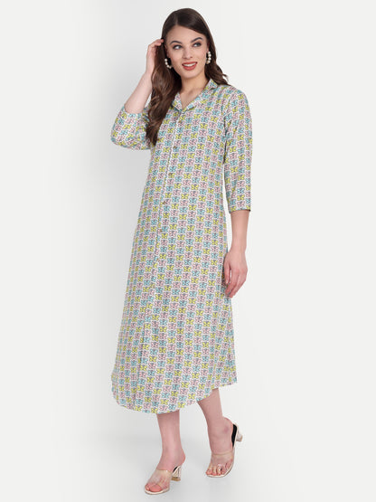 Women Ethnic Kurti – Long Kurti for Festive & Casual Wear mint