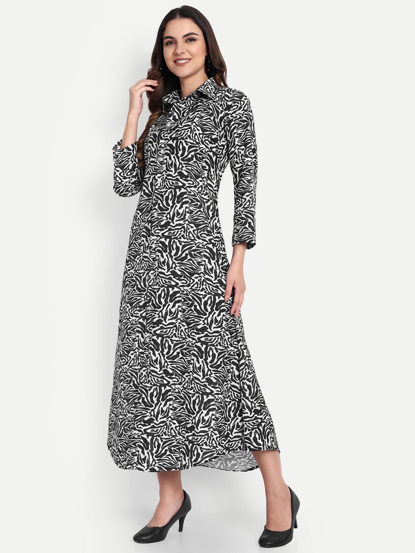 Women Ethnic Kurti – Long Kurti for Festive & Casual Wear black