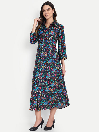 Women Ethnic Kurti – Long Kurti for Festive & Casual Wear black