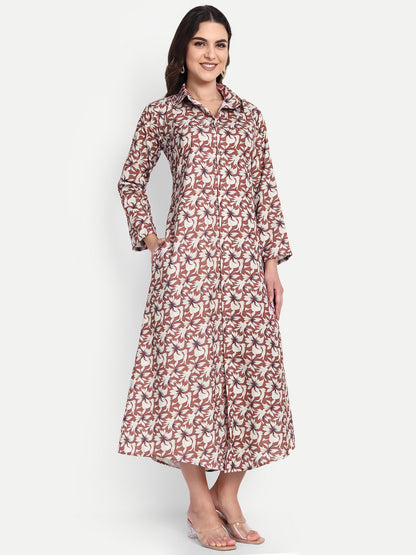 Women Ethnic Kurti – Long Kurti for Festive & Casual Wear muted rust