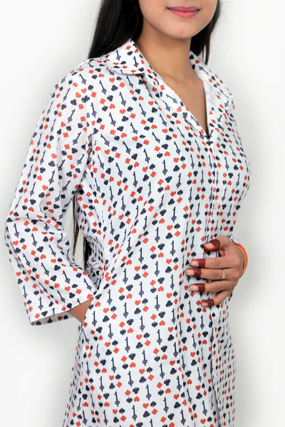 Women Ethnic Kurti – Long Kurti for Festive & Casual Wear white