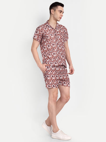 Men’s Co-Ord Set – Trendy T-Shirt & Bottom Wear Combo rust