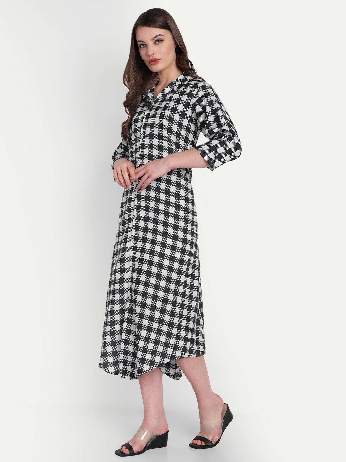 Women Ethnic Kurti – Long Kurti for Festive & Casual Wear monochrome