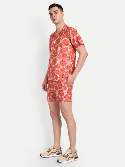 Men’s Co-Ord Set – Trendy T-Shirt & Bottom Wear Combo rust