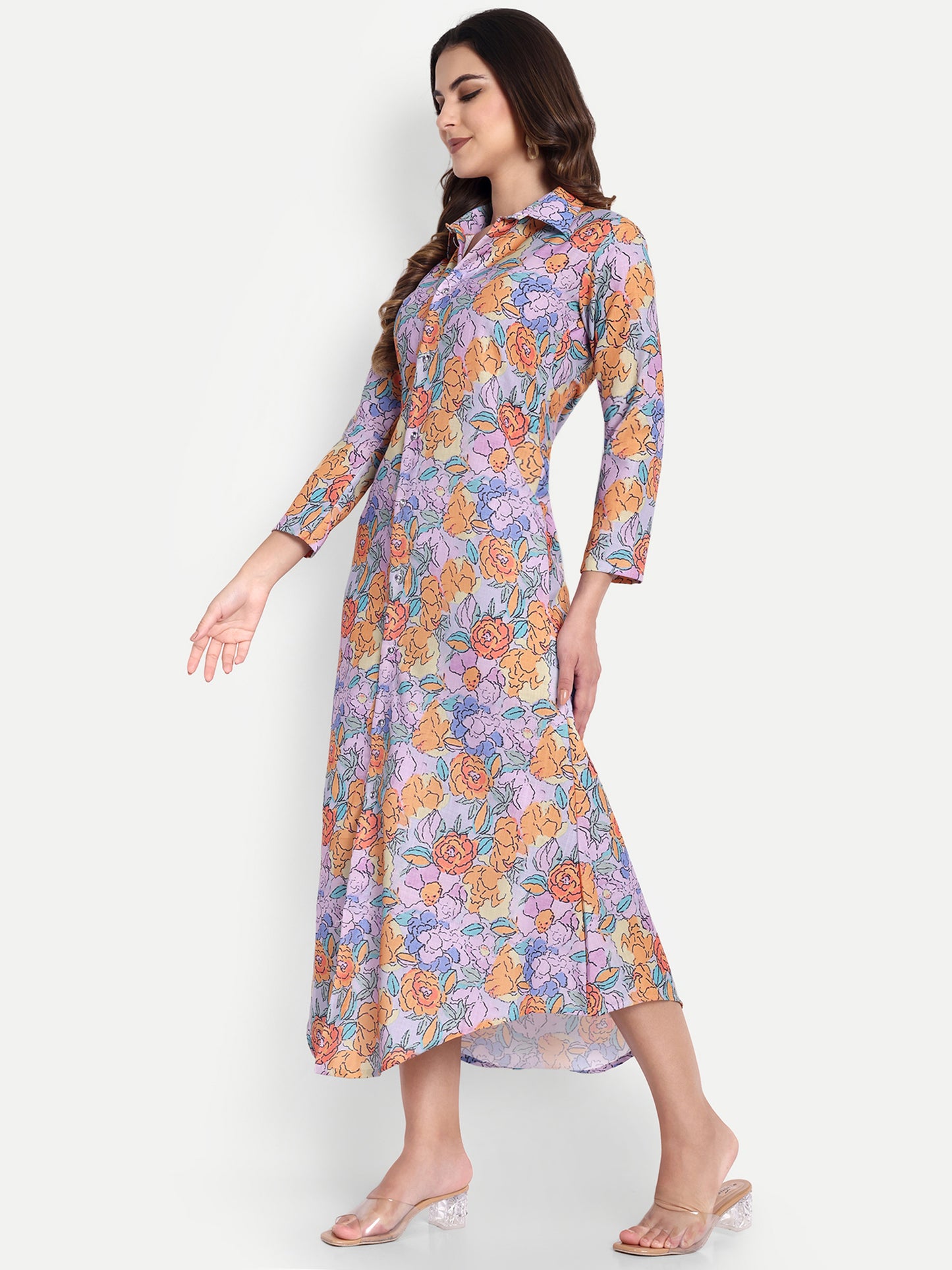 Women Ethnic Kurti – Long Kurti for Festive & Casual Wear purple