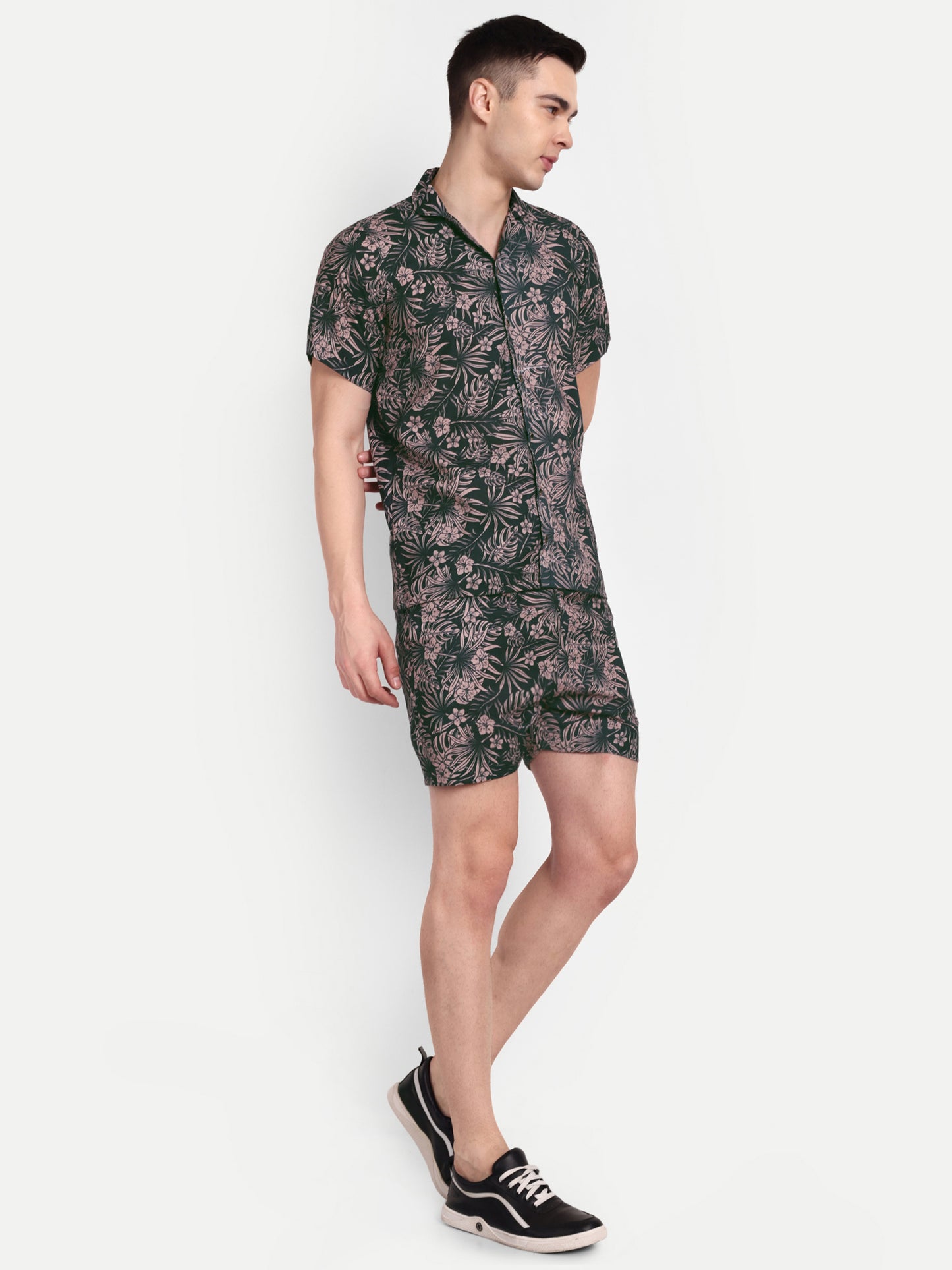 Men’s Co-Ord Set – Trendy T-Shirt & Bottom Wear Combo deep forest green