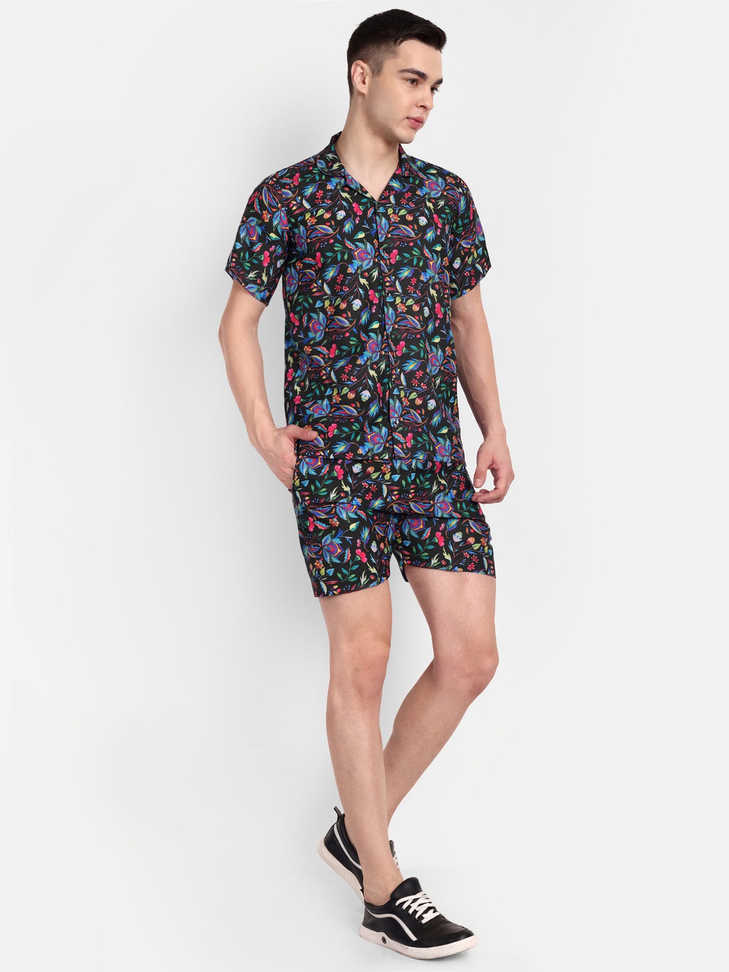 Men’s Co-Ord Set – Trendy T-Shirt & Bottom Wear Combo black