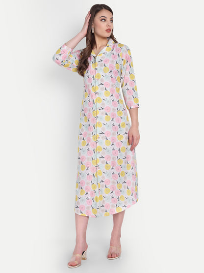 Women Ethnic Kurti – Long Kurti for Festive & Casual Wear seafoam green