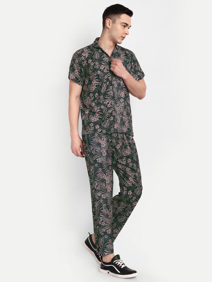 Men’s Co-Ord Set – Trendy T-Shirt & Bottom Wear Combo forest green