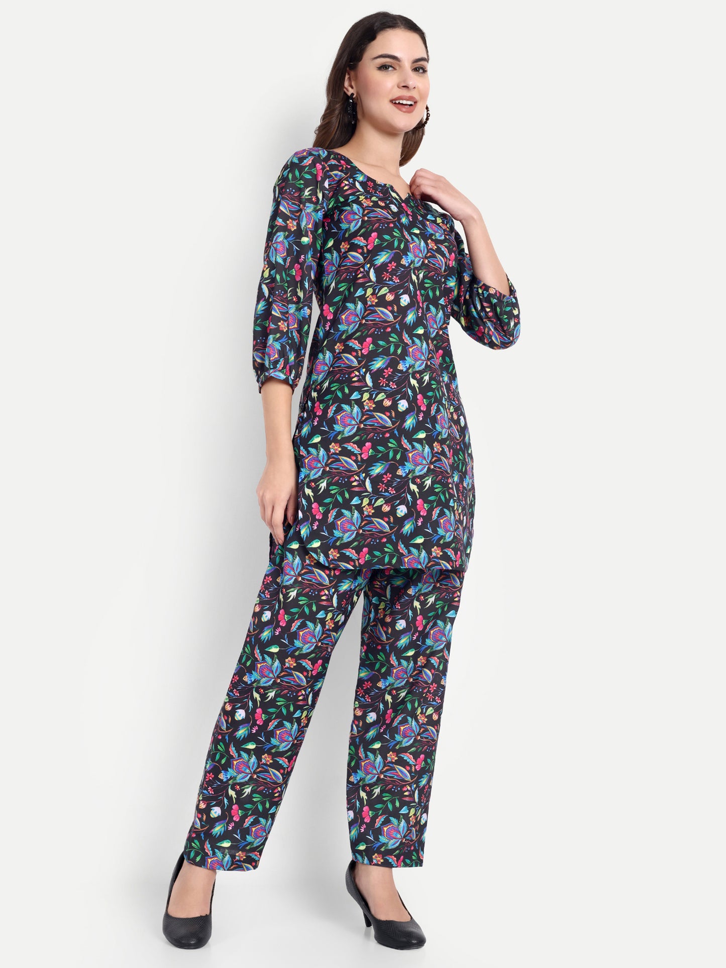 Elegant Women Co-ord Set – Stylish Matching Top & Bottom Outfit for Casual & Party Wear multicolor