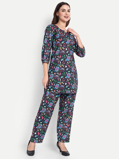 Elegant Women Co-ord Set – Stylish Matching Top & Bottom Outfit for Casual & Party Wear multicolor