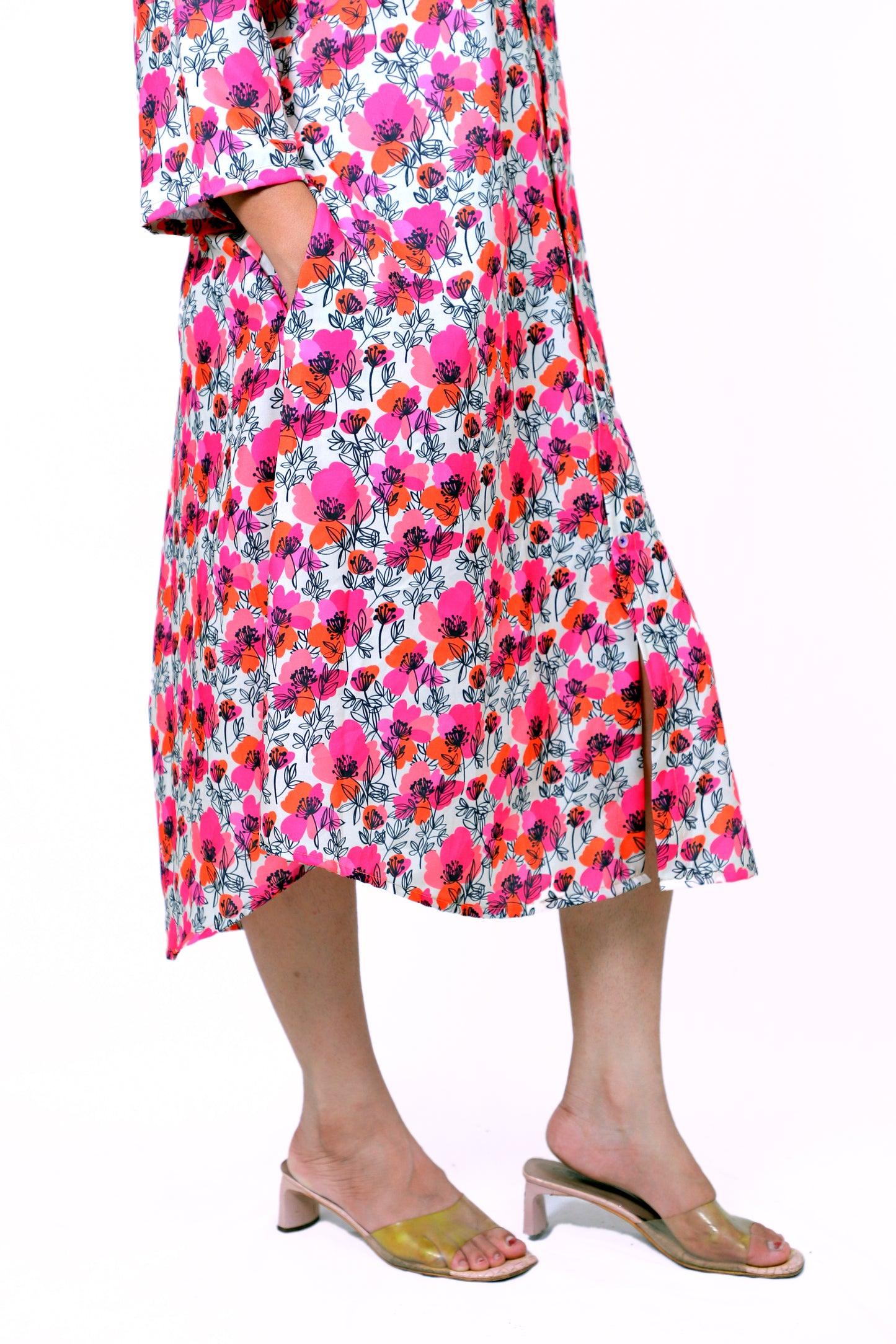 Women Ethnic Kurti – Long Kurti for Festive & Casual Wear hot pink