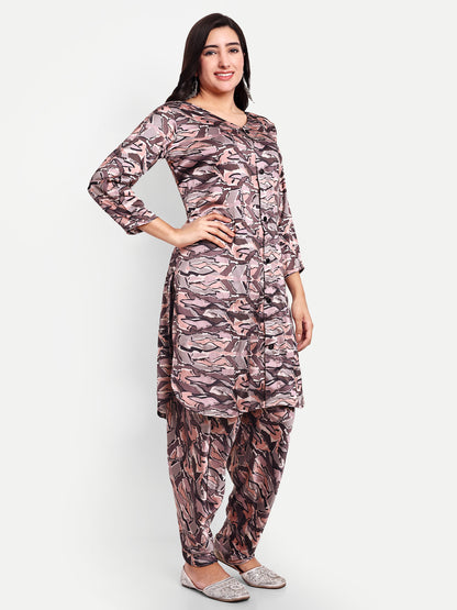 Elegant Women Co-ord Set – Stylish Matching Top & Bottom Outfit for Casual & Party Wear deep brown