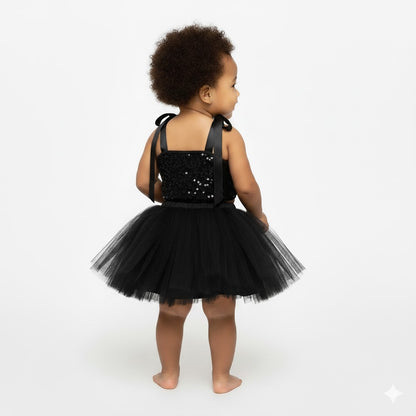 Baby Girl Dress Set – Trendy Top & Skirt for Little Girls black