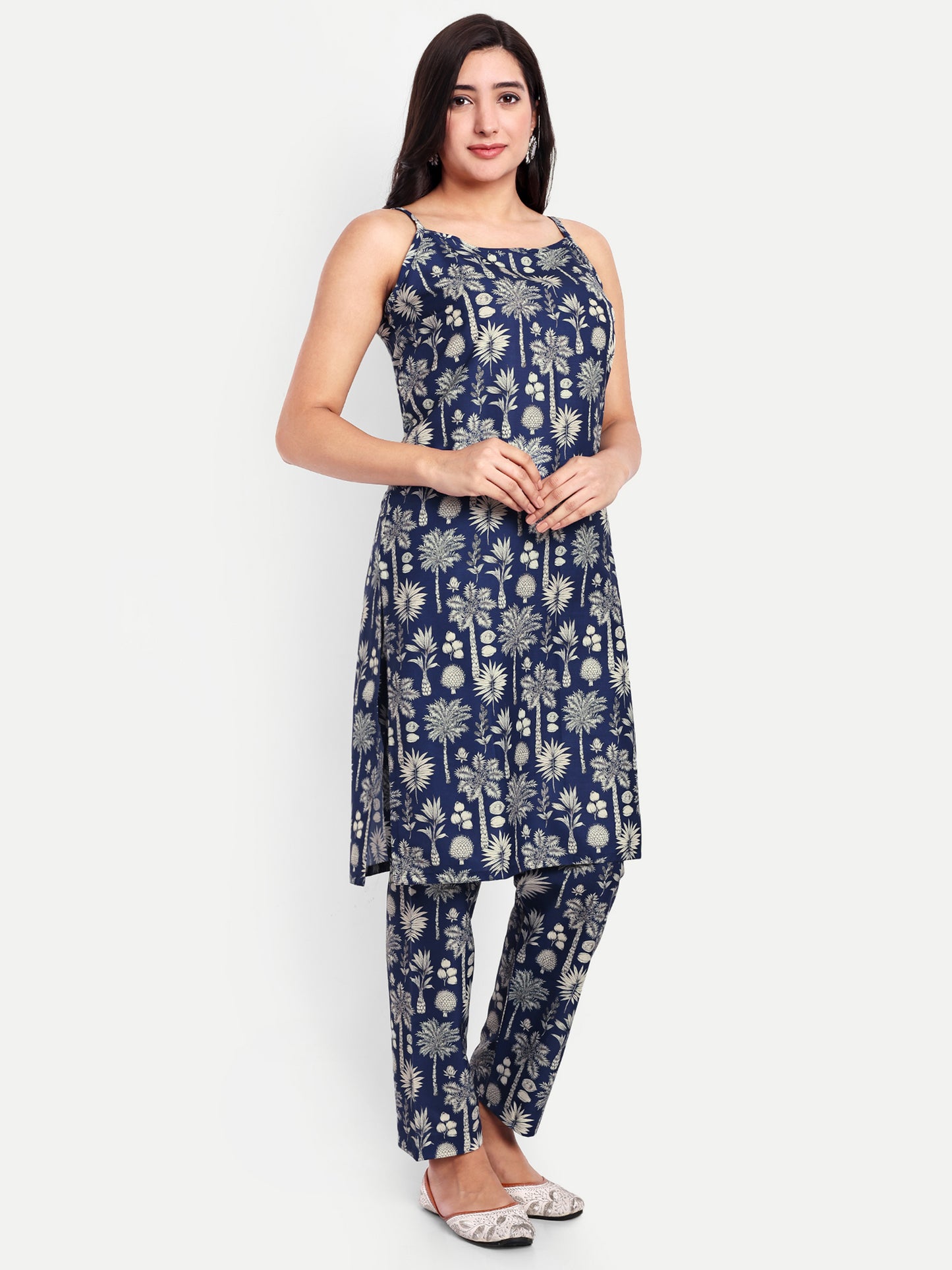 Elegant Women Co-ord Set – Stylish Matching Top & Bottom Outfit for Casual & Party Wear navy blue