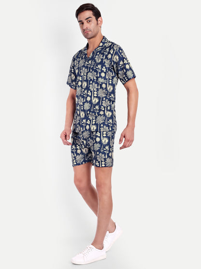 Men’s Co-Ord Set – Trendy T-Shirt & Bottom Wear Combo navy  blue