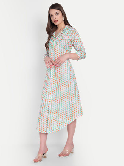 Women Ethnic Kurti – Long Kurti for Festive & Casual Wear white
