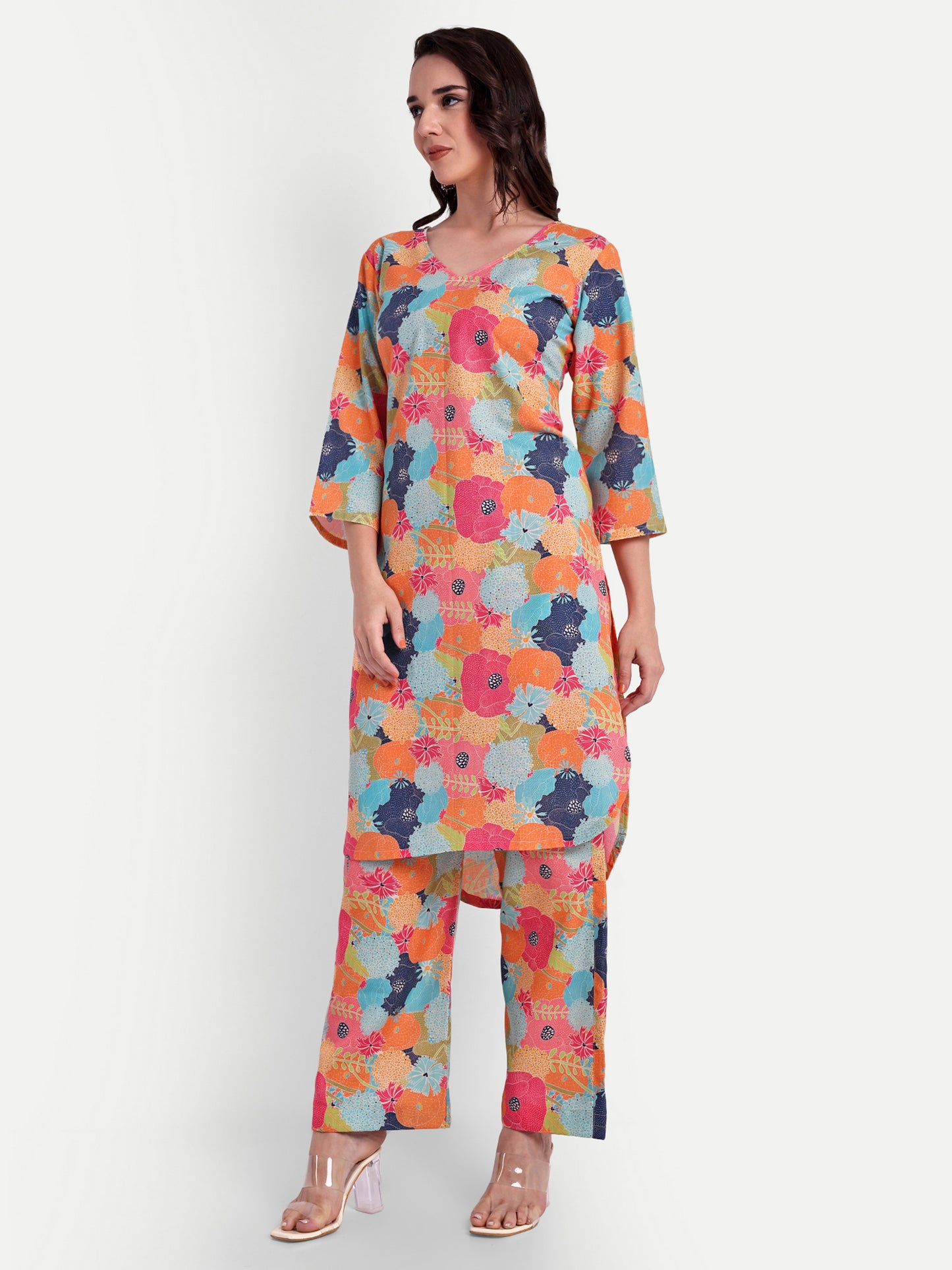 Elegant Women Co-ord Set – Stylish Matching Top & Bottom Outfit for Casual & Party Wear multicolor